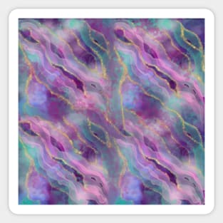 Violet Dreams Fluid Ink Abstract Painting Sticker